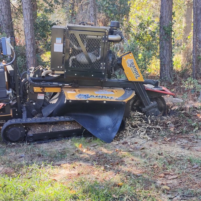 Stump grinding with a track stump grinder